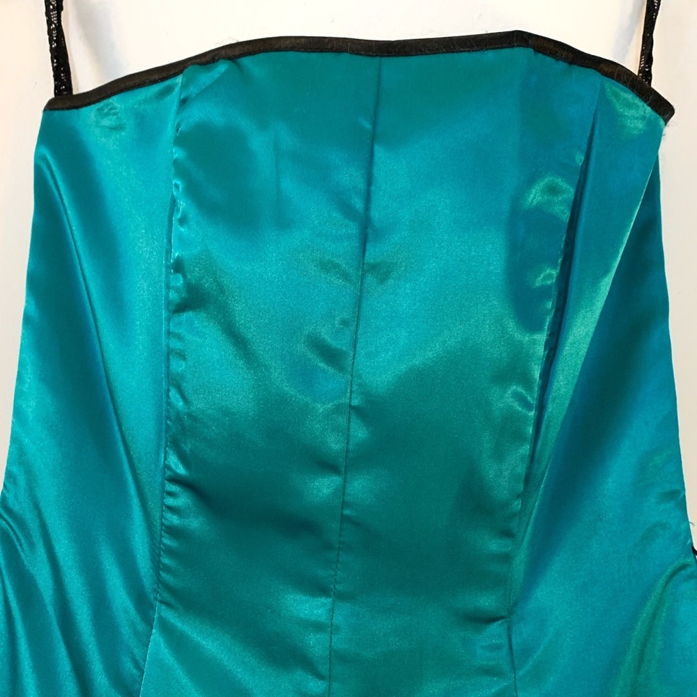 Tommy Hilfiger Strapless Party Dress Teal Black - Picture 2 of 14